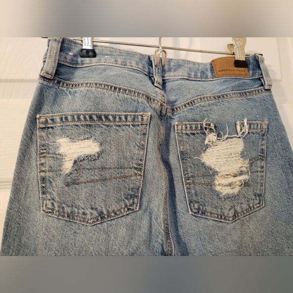 ♥️ AMERICAN EAGLE WOMEN’S MOM JEAN SIZE 00 COMFORT STRETCH WAISTBAND DESTROYED ♥ - Picture 9 of 11